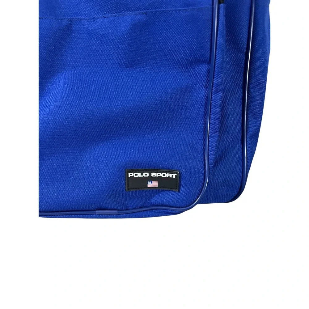 Polo Sport Ralph Lauren Duffle Blue Carry On Weekend Gym Bag  Blue Black XL Vtg